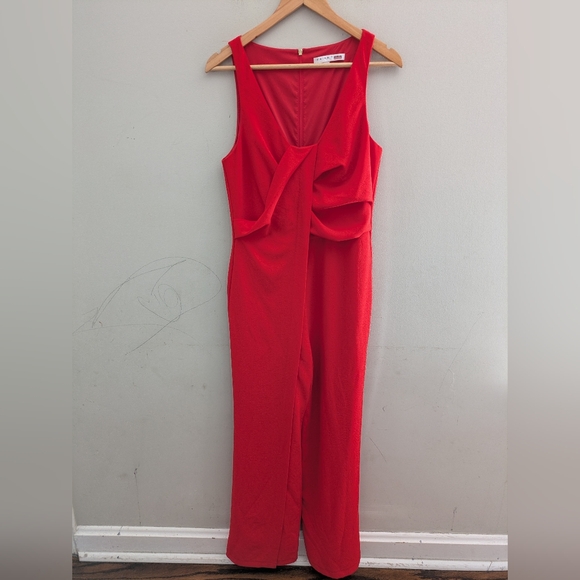 Trina Turk Hedy Red Jumpsuit Size 8 - Picture 4 of 6